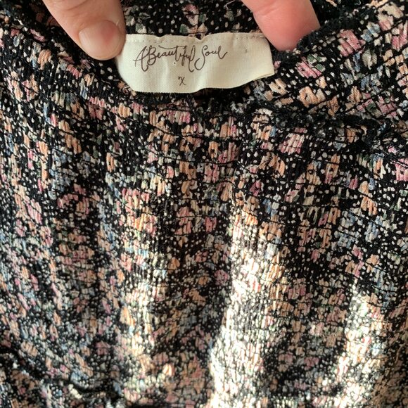 Black Floral Dress Medium - Picture 2 of 3